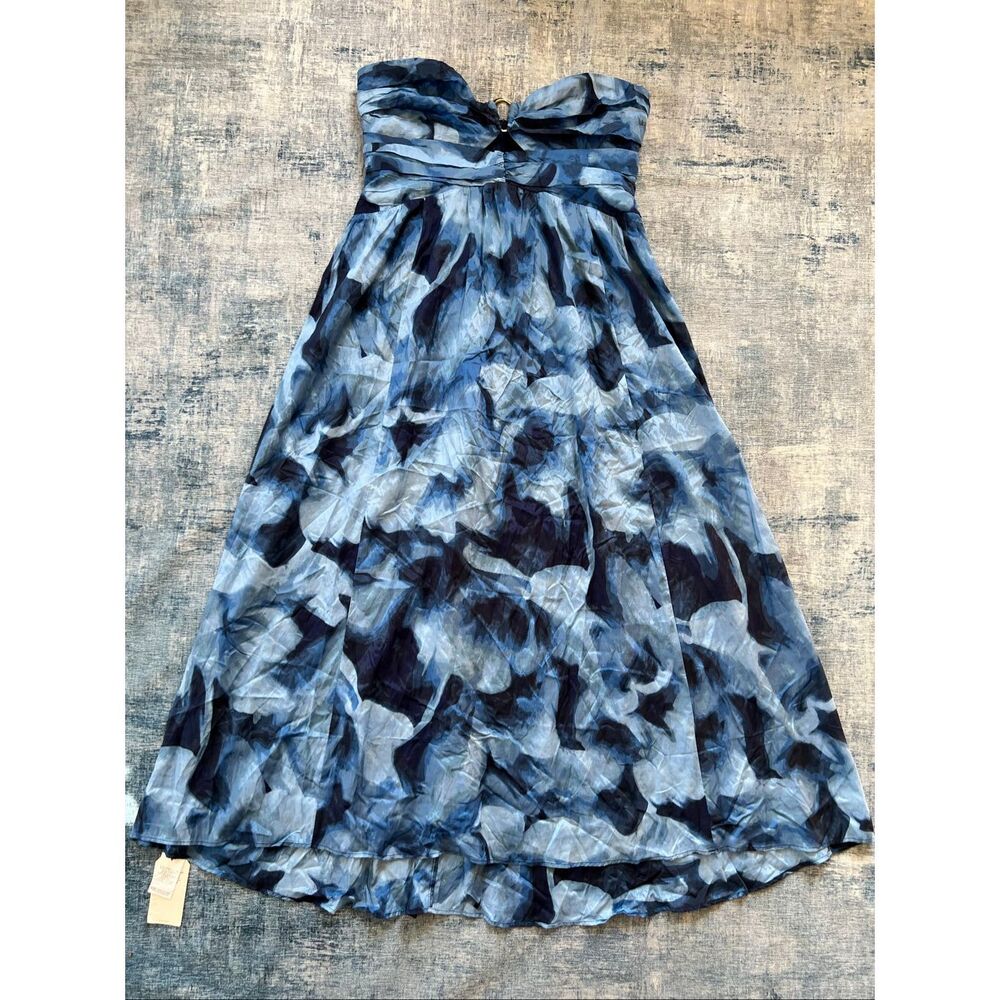 Abercrombie and Fitch Blue Pattern Strapless Hardware Cutout Maxi Dress XL - Picture 2 of 12